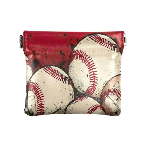 MCHIVER Retro Red Baseballs Squeeze Coin Purse for Women Men PU Leather Change Holder Mini Wallets Bags for Travel Keychain Change, Retro Red Baseballs, 14.0x11.9x1.0 cm, Retro Red Baseballs, Retro MCHIVER Retro Red Baseballs Squeeze Coin Purse for Women Men PU Leather Change Holder Mini Wallets Bags for Travel Keychain Change, Retro Red Baseballs, 14.0x11.9x1.0 cm, Retro Red Baseballs, Retro von MCHIVER