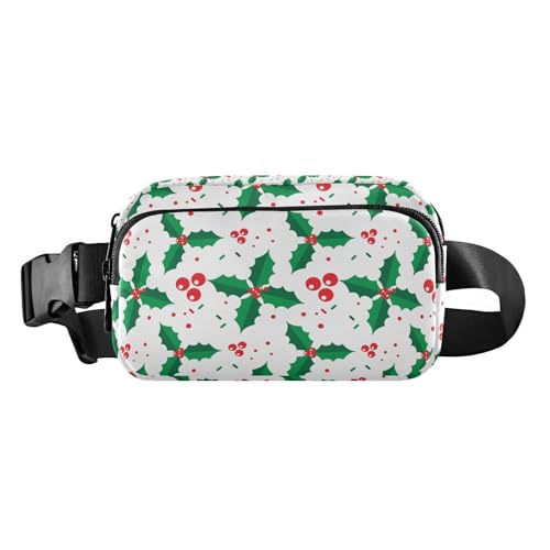 Merry Christmas Evergreen Bauchtasche für Damen Herren Crossbody Gürteltasche Mode Taille Packs Geldbörse mit verstellbarem Gurt Hüfttasche für Laufen Wandern Radfahren, Mehrfarbig, Large von MCHIVER