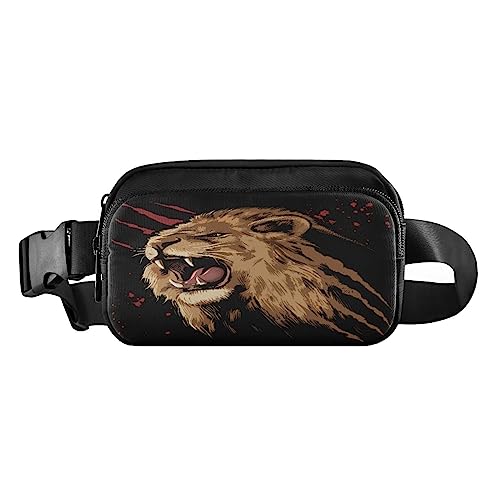 Roaring Lion Claws Fanny Pack for Women Herren Crossbody Belt Bag Fashion Waist Packs Purse with Adjustable Strap Hüfttasche for Teen Girls Boys, Mehrfarbig, Large von MCHIVER