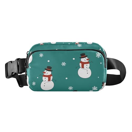 Weihnachten Schneemann Schneeflocke Bauchtasche für Damen Herren Crossbody Gürteltasche Mode Taille Packs Geldbörse mit verstellbarem Gurt Reise Brusttasche für Shopping Reisen, Mehrfarbig, Large von MCHIVER