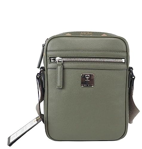 MCM Klassik Mini Sea Turtle Visetos Mixed Leather Multifunction Crossbody Bag Women Green, Grün, Einheitsgröße von MCM