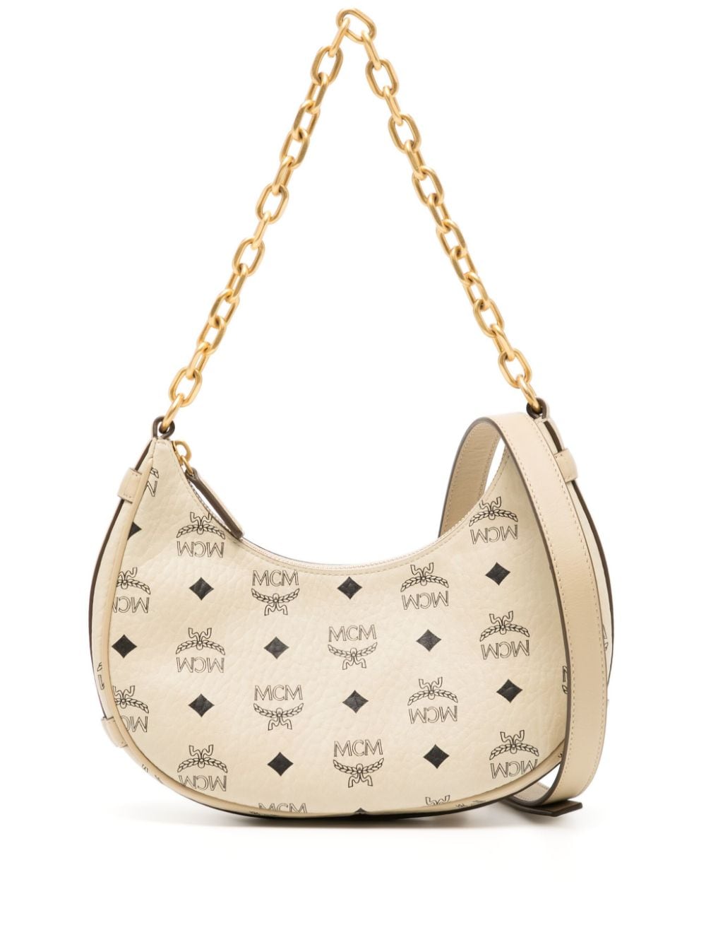 MCM Kleine Monogram Schultertasche - Nude von MCM