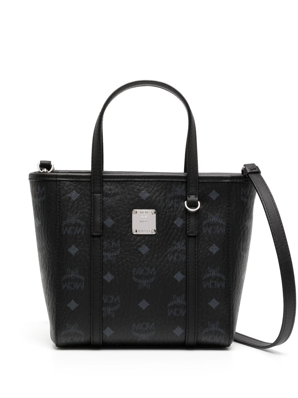 MCM Kleiner Toni Shopper mit Logo-Print - Schwarz von MCM