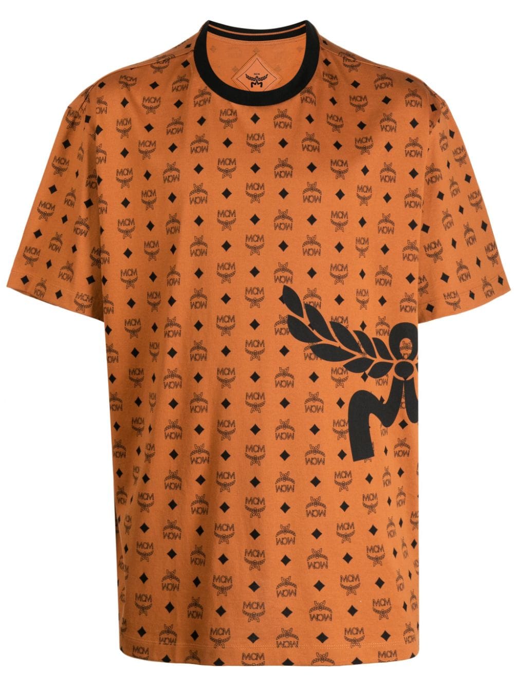 MCM Mega Laurel T-Shirt mit Monogramm-Print - Braun von MCM