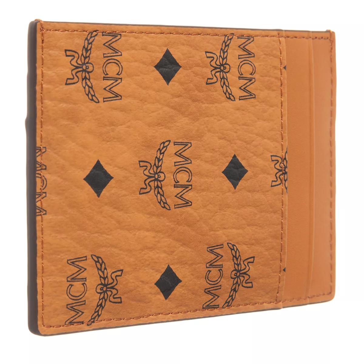 MCM Portemonnaies - Aren Visetos Card Case Mini - Gr. unisize - in Cognacbraun - für Damen von MCM