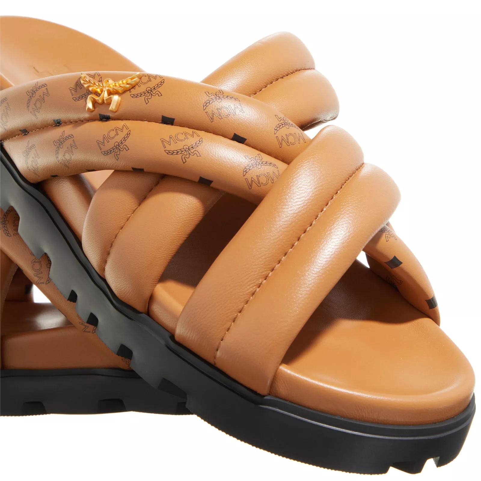 MCM Slipper & Pantoletten - Unisex Mcm Col Lthr Flat Sandals - Gr. 36 (EU) - in Cognacbraun - für Damen von MCM