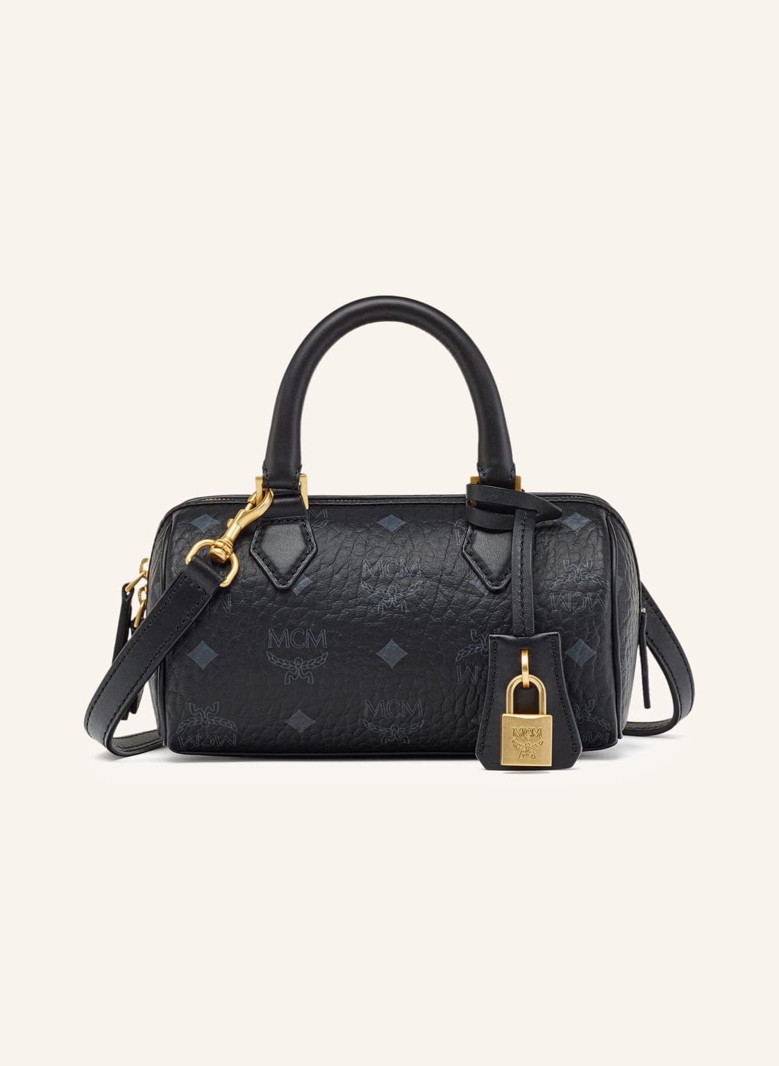 Mcm Handtasche Ella Boston Visetos schwarz von MCM