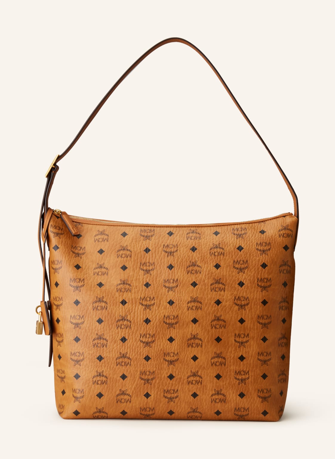 Mcm Hobo-Bag Aren Visetos Large braun von MCM