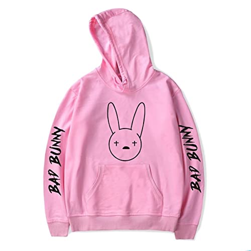 Bad bunny Hoodies Clothes Hoodies Jungen Mädchen lockerer Kapuzenpullover Top Streetwear bad bunny Cosplay Merch Kleidung Hip Hop Style (Color : Rosa, Size : 4XL) von MCMYCO