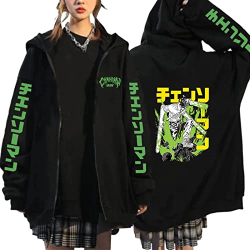 Chainsaw Man Kapuzenpullover Anime Merch Hoodies Mode Anime 3D druckte Jacke Mit Reißverschluss Pullover Casual Sport Mantel Anime Kleidung Cosplay (Color : 9, Size : S) von MCMYCO