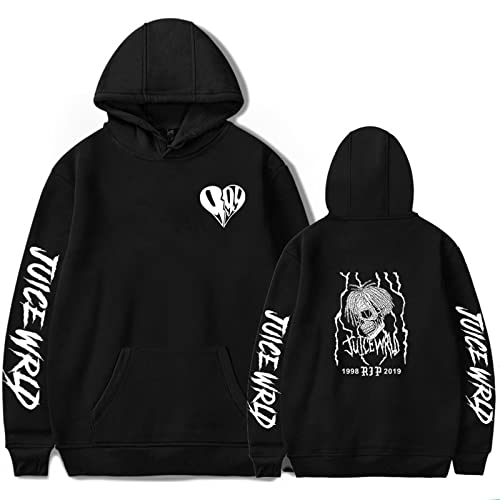 Juice wrld Hoodies Clothes Hoodies Jungen Mädchen lockerer Kapuzenpullover Top Streetwear juice wrld Merch Cosplay dunklen Stil Kleidung Hip Hop Style Männer und Frauen (Color : Black 4, Size : XXL von MCMYCO