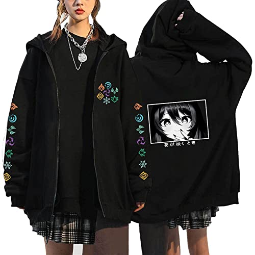 MCMYCO Genshin Impact merch Kapuzenpullover Hoodie Damen Unisex Warm Pullover Jacke Mit Kapuze Sweatjack Zip-up Kapuzenpullover 3D-Druck Anime Kleidung Cosplay (Color : 5, Size : XXL) von MCMYCO