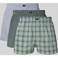MCNEAL Boxershorts aus reiner Baumwolle mit Logo-Patch im 3er-Pack in Metallic Gruen, Größe XL von MCNEAL