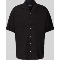 MCNEAL Loose Fit Freizeithemd aus Leinen-Viskose-Mix in Black, Größe L von MCNEAL