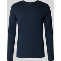MCNEAL Longsleeve mit geripptem Rundhalsausschnitt in Dunkelblau, Größe S von MCNEAL