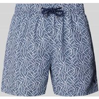 MCNEAL Regular Fit Badehose mit Allover-Muster in Marine, Größe L von MCNEAL