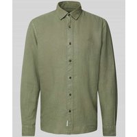 MCNEAL Regular Fit Freizeithemd aus reinem Leinen mit Logo-Stitching in Khaki, Größe XXL MCNEAL Regular Fit Freizeithemd aus reinem Leinen mit Logo-Stitching in Khaki, Größe XXL von MCNEAL
