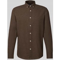 MCNEAL Regular Fit Freizeithemd mit Button-Down-Kragen in Schoko, Größe L von MCNEAL