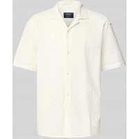 MCNEAL Regular Fit Freizeithemd mit Lochstickerei in Offwhite, Größe M von MCNEAL