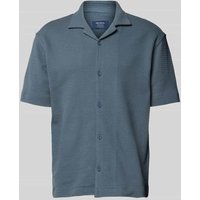 MCNEAL Regular Fit Freizeithemd mit Strukturmuster in Rauchblau, Größe M von MCNEAL