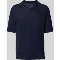 MCNEAL Regular Fit Poloshirt mit Strukturmuster in Dunkelblau, Größe XL von MCNEAL
