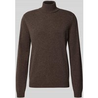 MCNEAL Regular Fit Rollkragenpullover mit elastischen Abschlüssen in Camel Melange, Größe S von MCNEAL