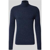 MCNEAL Regular Fit Rollkragenpullover mit elastischen Abschlüssen in Marine Melange, Größe L von MCNEAL