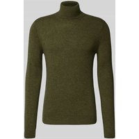 MCNEAL Regular Fit Rollkragenpullover mit elastischen Abschlüssen in Oliv Melange, Größe XXL von MCNEAL
