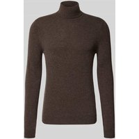 MCNEAL Regular Fit Rollkragenpullover mit elastischen Abschlüssen in Schoko Melange, Größe S von MCNEAL