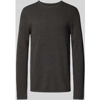 MCNEAL Regular Fit Strickpullover mit Strukturmuster in Dunkelgrau Melange, Größe M von MCNEAL