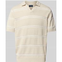MCNEAL Relaxed Fit Poloshirt mit V-Ausschnitt in Sand, Größe XL MCNEAL Relaxed Fit Poloshirt mit V-Ausschnitt in Sand, Größe XL von MCNEAL
