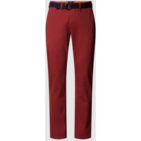 MCNEAL Slim Fit Chino mit Gürtel in Rot, Größe 102 von MCNEAL