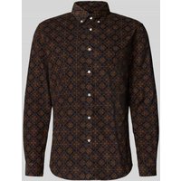 MCNEAL Slim Fit Freizeithemd mit Button-Down-Kragen in Dunkelblau, Größe XXL von MCNEAL