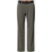 MCNEAL Slim Fit Hose mit Glencheck-Muster in Khaki, Größe 48 von MCNEAL