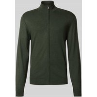 MCNEAL Slim Fit Strickjacke aus Viskose-Mix mit Reißverschluss in Dunkelgruen Melange, Größe M von MCNEAL