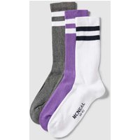 MCNEAL Socken mit Kontraststreifen im 3er-Pack in Lila, Größe 43/46 von MCNEAL