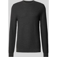 MCNEAL Strickpullover mit Strukturmuster in Dunkelgrau Melange, Größe XXL von MCNEAL