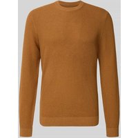 MCNEAL Strickpullover mit gerippten Abschlüssen in Cognac Melange, Größe XXL von MCNEAL