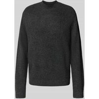 MCNEAL Strickpullover mit gerippten Abschlüssen in Dunkelgrau Melange, Größe S von MCNEAL