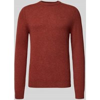 MCNEAL Strickpullover mit gerippten Abschlüssen in Dunkelrot Melange, Größe XXL von MCNEAL