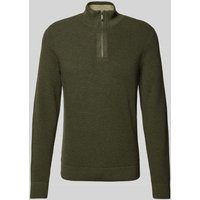 MCNEAL Strickpullover mit gerippten Abschlüssen in Oliv Melange, Größe M von MCNEAL