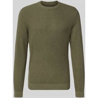 MCNEAL Strickpullover mit gerippten Abschlüssen in Oliv Melange, Größe XXL von MCNEAL