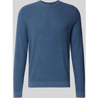 MCNEAL Strickpullover mit gerippten Abschlüssen in Rauchblau Melange, Größe XXL von MCNEAL