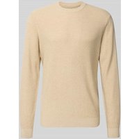 MCNEAL Strickpullover mit gerippten Abschlüssen in Sand Melange, Größe XXL von MCNEAL