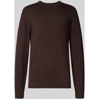 MCNEAL Strickpullover mit gerippten Abschlüssen in Schoko Melange, Größe XXL von MCNEAL