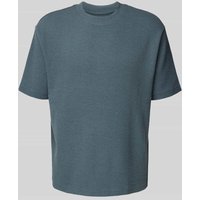 MCNEAL T-Shirt mit geripptem Rundhalsausschnitt in Petrol, Größe XXL von MCNEAL