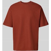 MCNEAL T-Shirt mit geripptem Rundhalsausschnitt in Dunkelrot, Größe XXL von MCNEAL