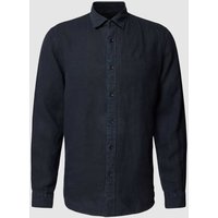 MCNEAL Tailored Fit Freizeithemd mit Label-Stitching in Dunkelblau, Größe M von MCNEAL
