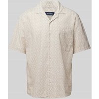 MCNEAL Tailored Fit Leinenhemd mit Allover-Muster in Beige, Größe M von MCNEAL