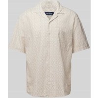 MCNEAL Tailored Fit Leinenhemd mit Allover-Muster in Beige, Größe XXL von MCNEAL